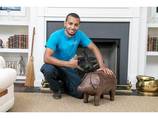 A 20th Century Vintage Leather Pig Footrest