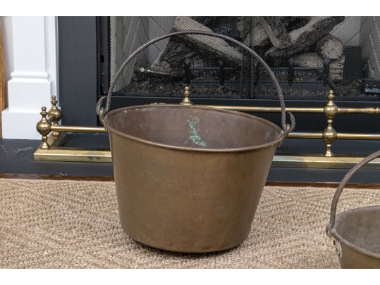 Two 19th Century American Brass Cooking Pots