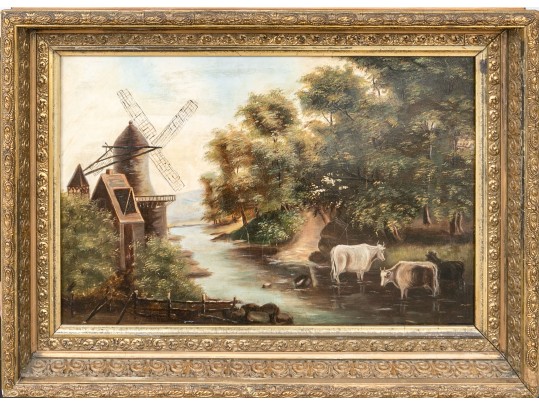 A Beautifully Painted 19th Century Continental Oil On Board