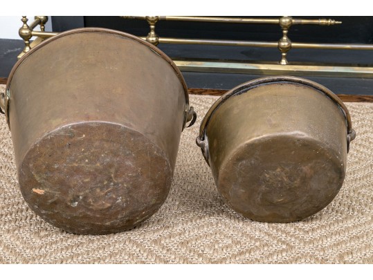 Two 19th Century American Brass Cooking Pots