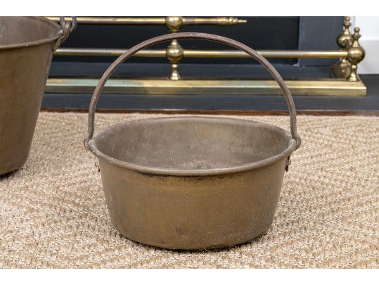 Two 19th Century American Brass Cooking Pots