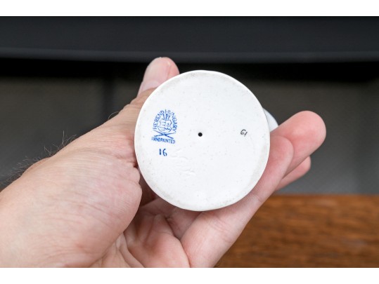 Two Herend Porcelain Pink And Blue Fishnet Glazed Birds