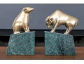 Pair Of Wall Street Bull And Bear Figural Bookends
