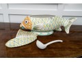 A Contemporary Hand Painted Ceramic Italian Lidded Fish Tureen