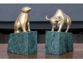 Pair Of Wall Street Bull And Bear Figural Bookends