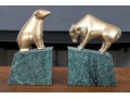 Pair Of Wall Street Bull And Bear Figural Bookends