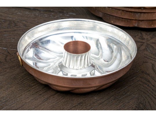 Collection Of Four French Copper Cake Moulds