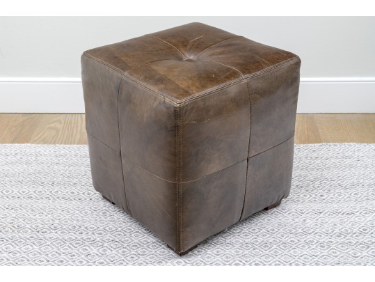 Pottery Barn Leather Upholstered Stool