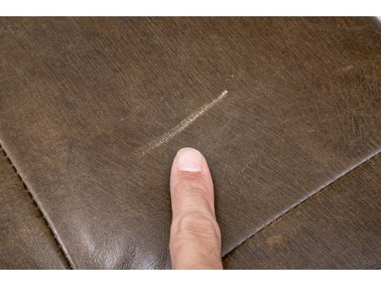 Pottery Barn Leather Upholstered Stool