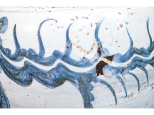 Antique Chinese Blue And White Porcelain Ewer 