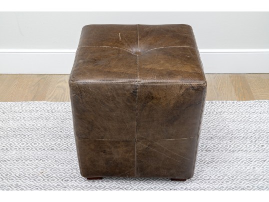 Pottery Barn Leather Upholstered Stool