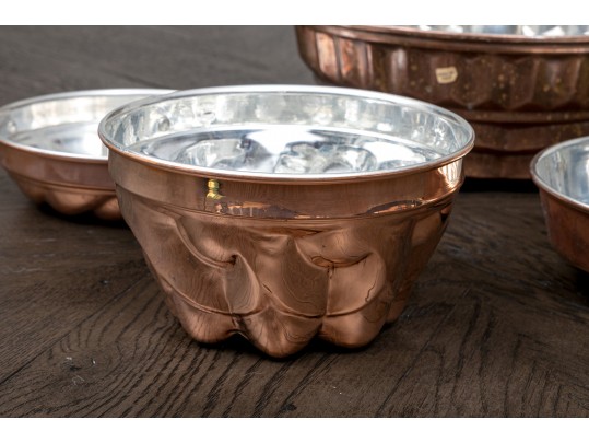 Collection Of Four French Copper Cake Moulds