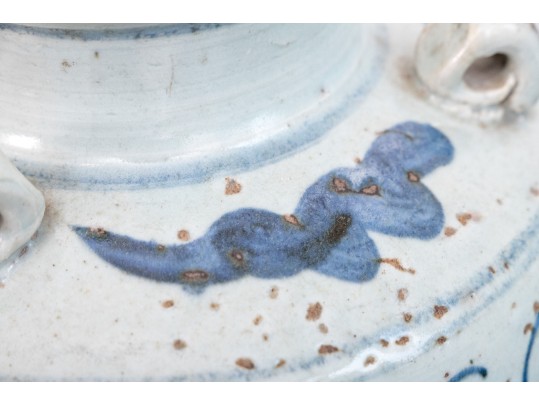 Antique Chinese Blue And White Porcelain Ewer 