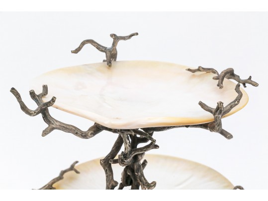 Impressive Maitland-Smith Silver Plated & MOP Caviar Server 