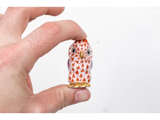 Splendid Herend, Hungarian Hand Painted Porcelain Owl