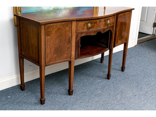 Georgian Style Mahogany Veneered Sideboard With Brass Gallery