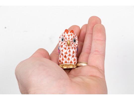 Splendid Herend, Hungarian Hand Painted Porcelain Owl