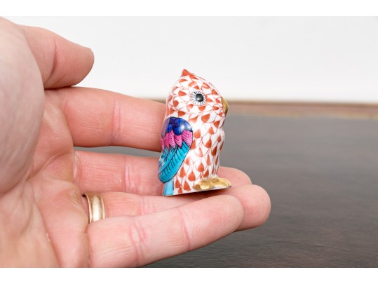 Splendid Herend, Hungarian Hand Painted Porcelain Owl