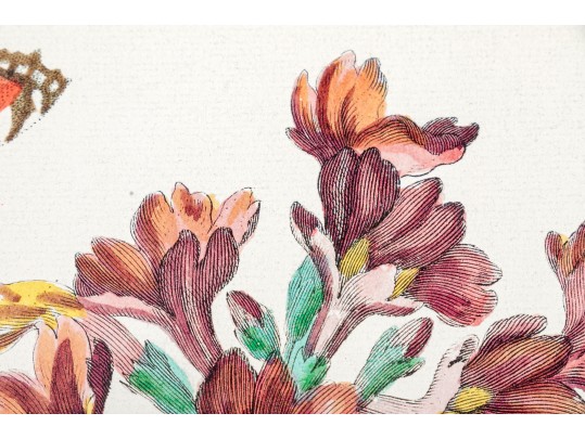 Pair Of Fine Trowbridge Framed Color Botanical Prints, Tulips And Auriculas