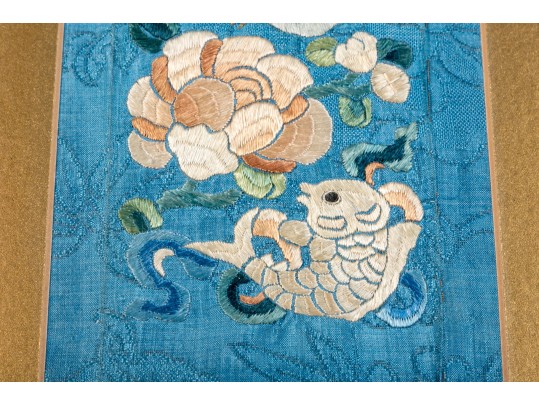 Pair Of Framed Chinese Embroidered Panels