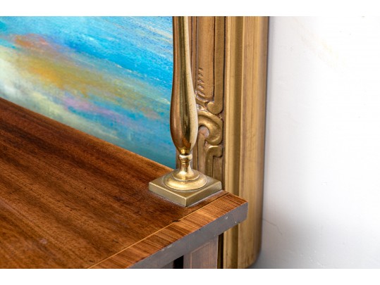 Georgian Style Mahogany Veneered Sideboard With Brass Gallery