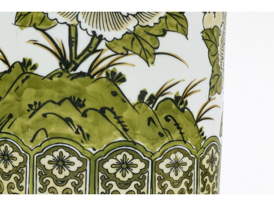 Charming Japanese Vintage Enameled Porcelain Umbrella Stand