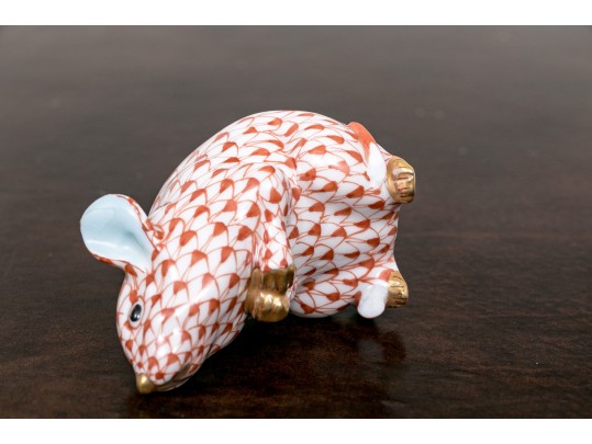 Herend, Hungarian Hand Painted Porcelain Seahorse And Mouse - As Is