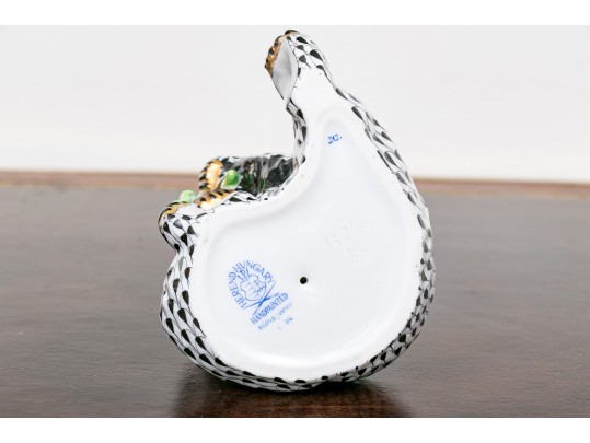 Magnificent Herend Hand Painted Panda Bear Eating Bamboo