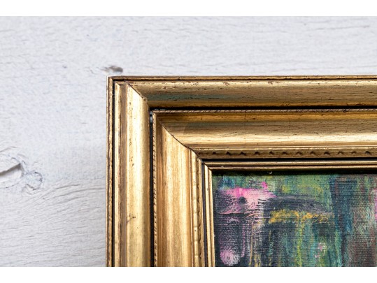 Palette Knife Acrylic On Canvas, Floral Still Life