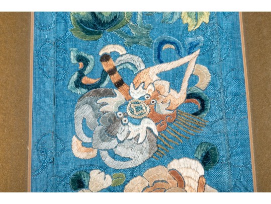 Pair Of Framed Chinese Embroidered Panels