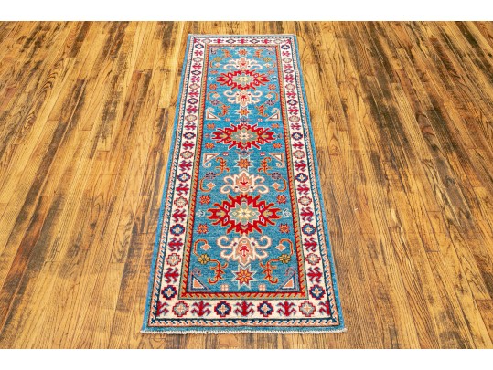 Hand Knotted Wool Carpet Runner - 25 1/2