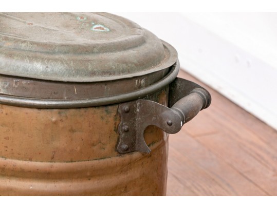 Two Vintage Copper Boilers / Tinder Bins