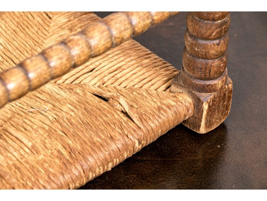 Decorative Lot, Rooster Night Light, Antique Footstool And A Polychromatic Glass Vase