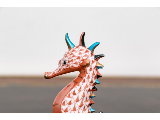 Herend, Hungarian Hand Painted Porcelain Seahorse And Mouse - As Is