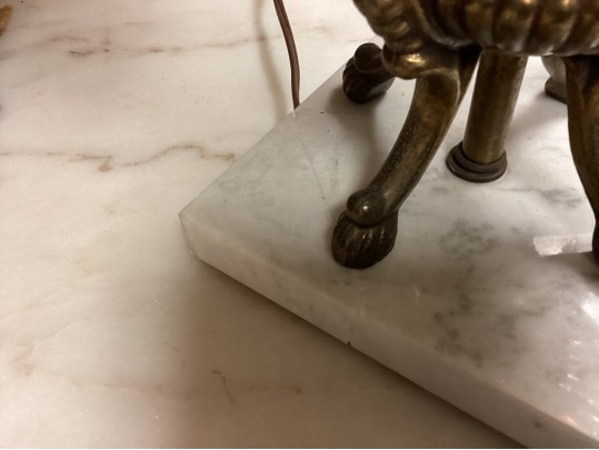 Pair Of Mid-Century Colored Glass Globe Lamps 