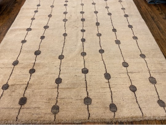 Handsome Hand Knotted Wool Accent Carpet - 5’-7” X 4’-5”, New