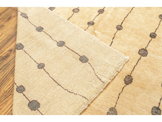 Handsome Hand Knotted Wool Accent Carpet - 5’-7” X 4’-5”, New