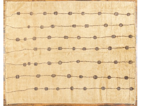 Handsome Hand Knotted Wool Accent Carpet - 5’-7” X 4’-5”, New