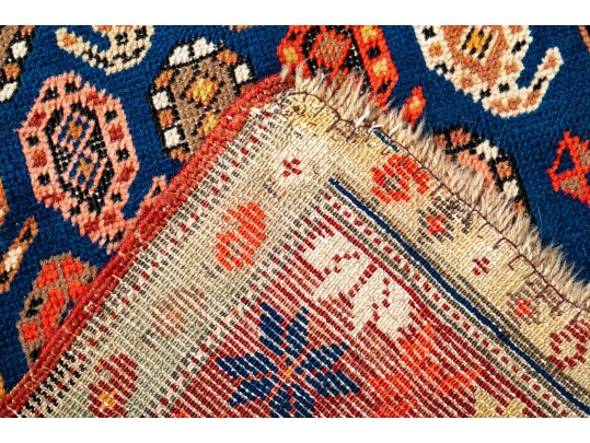 Vibrant Kazak Hand Knotted Wool Runner Rug, 95