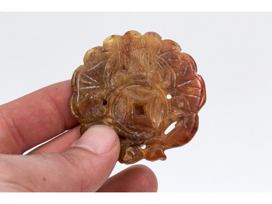 Two Chinese Carved Hard Stone Pendants