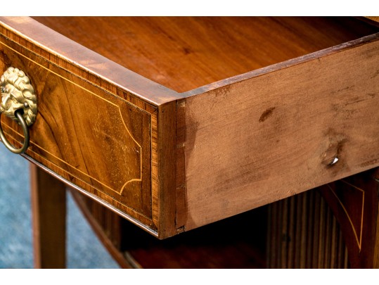 Georgian Style Mahogany Veneered Sideboard With Brass Gallery