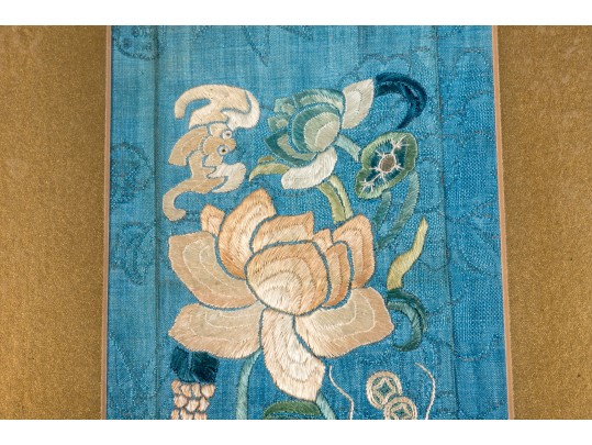 Pair Of Framed Chinese Embroidered Panels