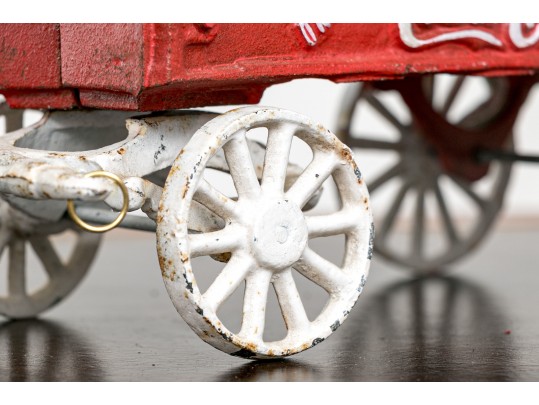 Vintage Paint Finished Cast Iron “Coca Cola” Horse Drawn Cart 
