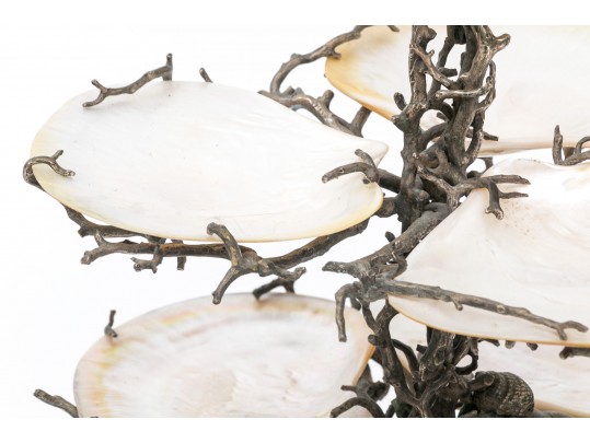 Impressive Maitland-Smith Silver Plated & MOP Caviar Server 