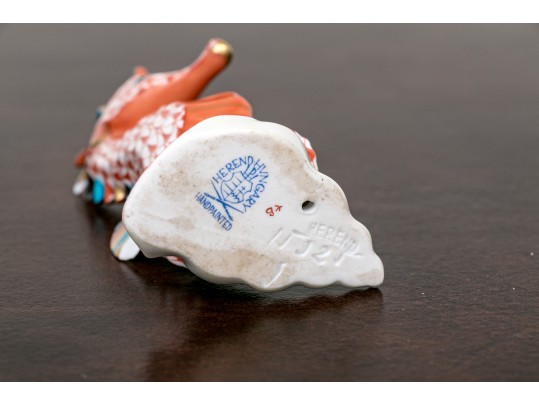 Herend, Hungarian Hand Painted Porcelain Seahorse And Mouse - As Is