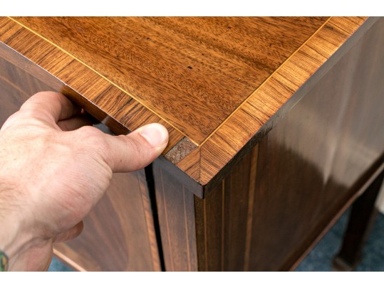 Georgian Style Mahogany Veneered Sideboard With Brass Gallery