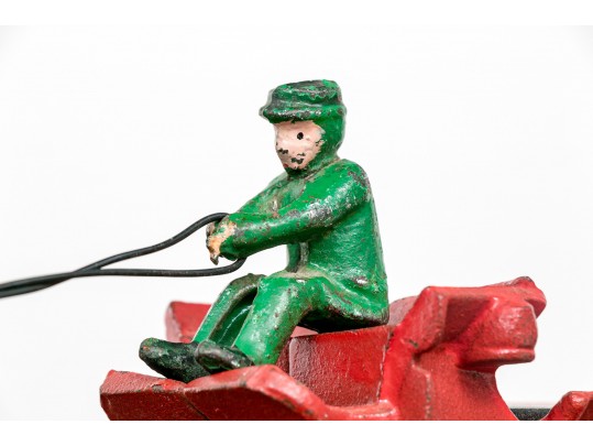 Vintage Paint Finished Cast Iron “Coca Cola” Horse Drawn Cart 