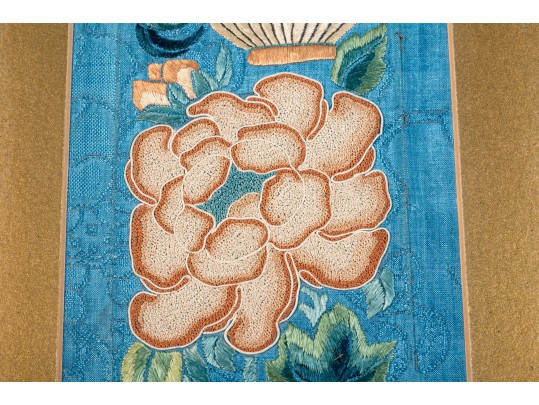 Pair Of Framed Chinese Embroidered Panels