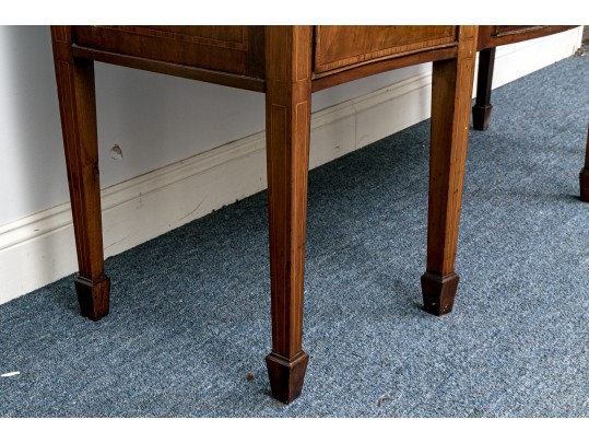 Georgian Style Mahogany Veneered Sideboard With Brass Gallery