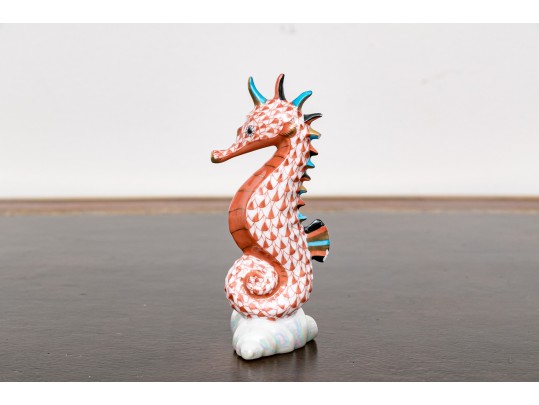 Herend, Hungarian Hand Painted Porcelain Seahorse And Mouse - As Is